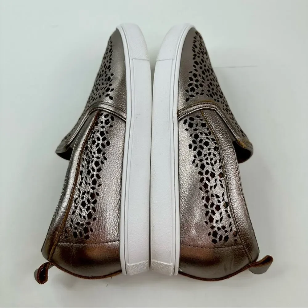 CASLON Eden 2 Perforated Platform Metallic Leather Sneaker Women’s Size 8.5